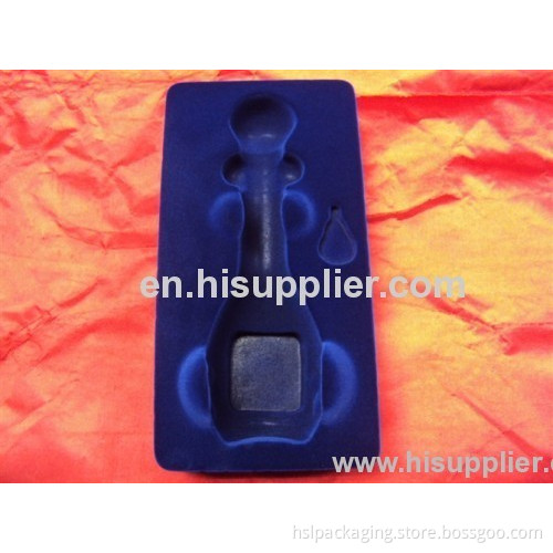 Flocking Package Tray For Xo Wine Plastic Flocking Packing Tray For Grape Wine